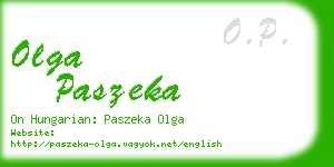 olga paszeka business card